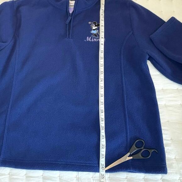 Vintage Disney Minnie Mouse 1/4 Zip Fleece Women's M | Blue Purple Pullover - Picture 10 of 12